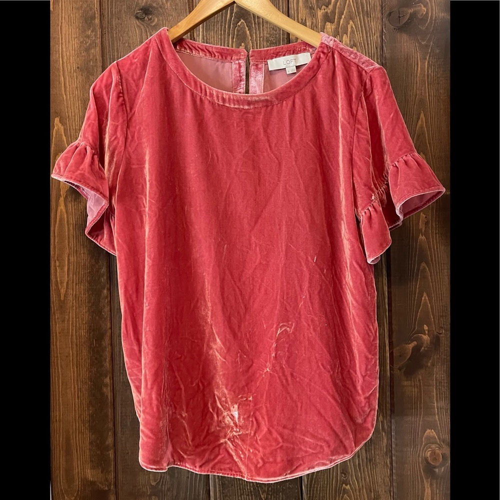 Soft velvet material blouse from LOFT!